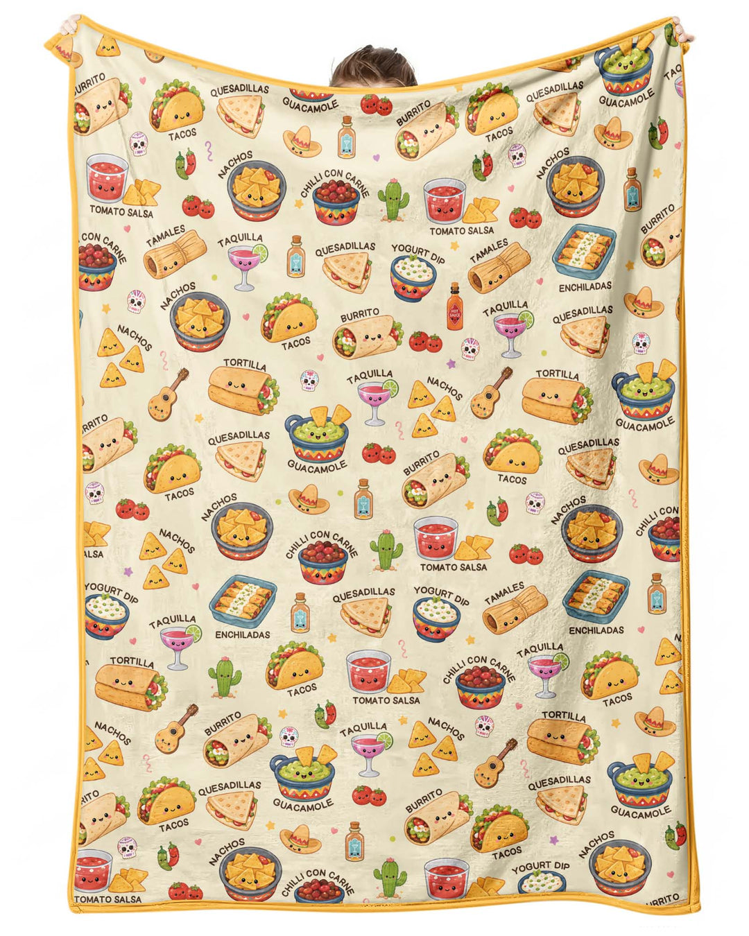 Kawaii Mexican Food Bamboo Blanket