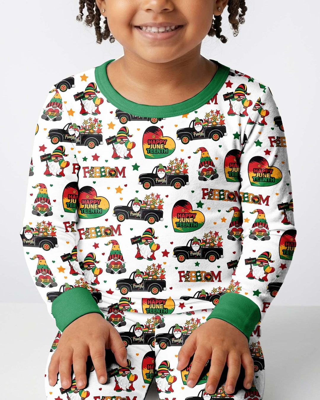 Gnome Happy Juneteenth Bamboo Two Piece Long Sleeve Pajama Set
