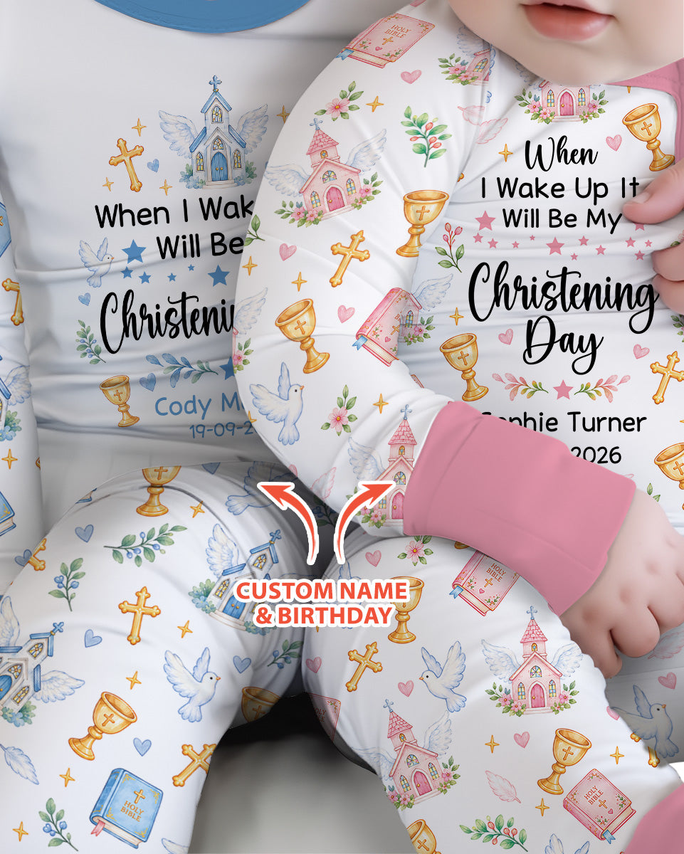 Personalized When I Wake Up It Will Be My Christening Day Bamboo Convertible Zippy