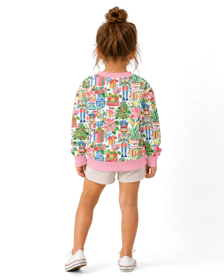 Watercolor Nutcracker Holiday Bamboo Crewneck Sweatshirt