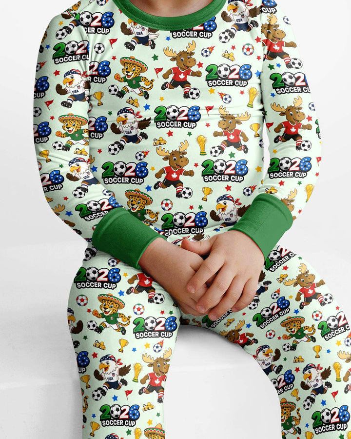 Zweiteiliges Langarm-Pyjama-Set mit Sommerfrüchten
