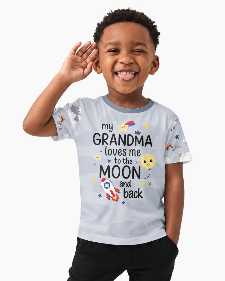My Grandma Loves Me To The Moon And Back Bamboo Crewneck T-Shirt