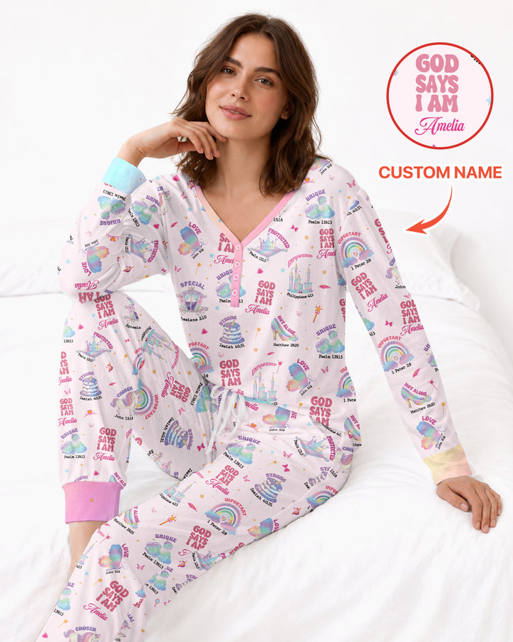Gott sagt, ich bin Damen-Pyjama-Set