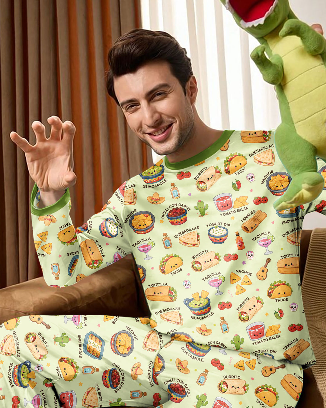 Kawaii Mexican Food Bamboo Men's Pajama Set