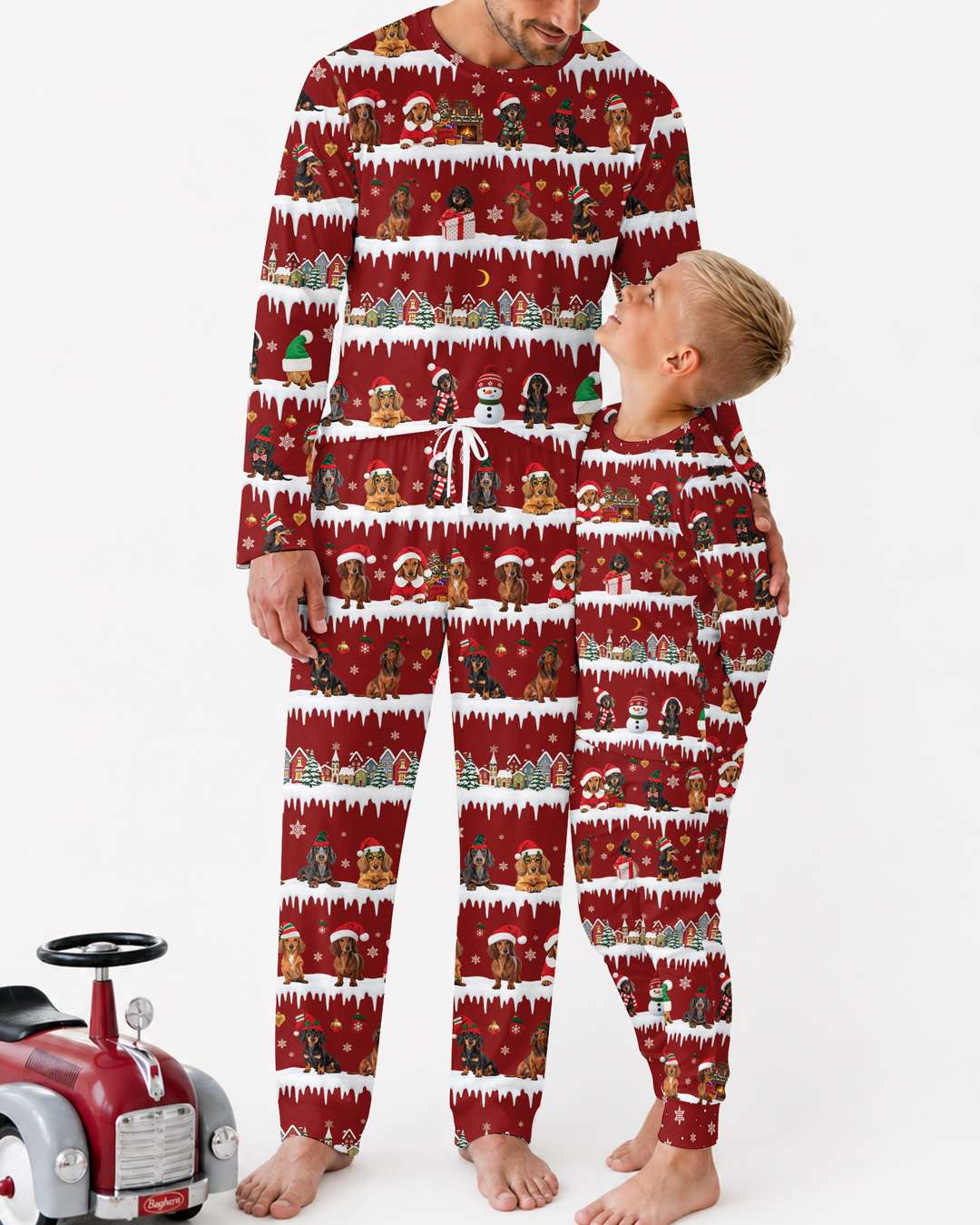 Dachshund Through The Snow Bamboo Men's Pajama Set