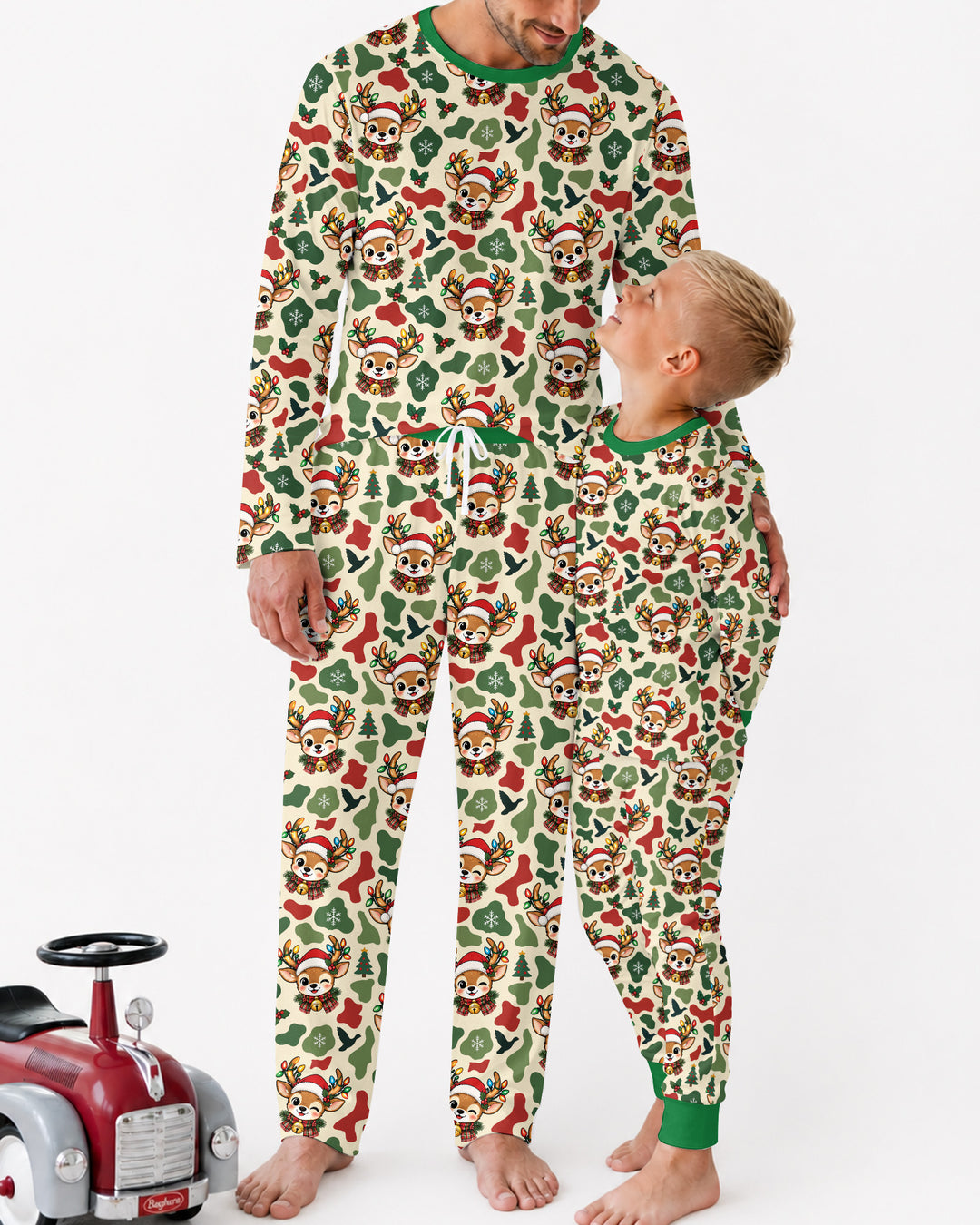 Christmas Deer Hunting Camo Bamboo Men's Pajama Set