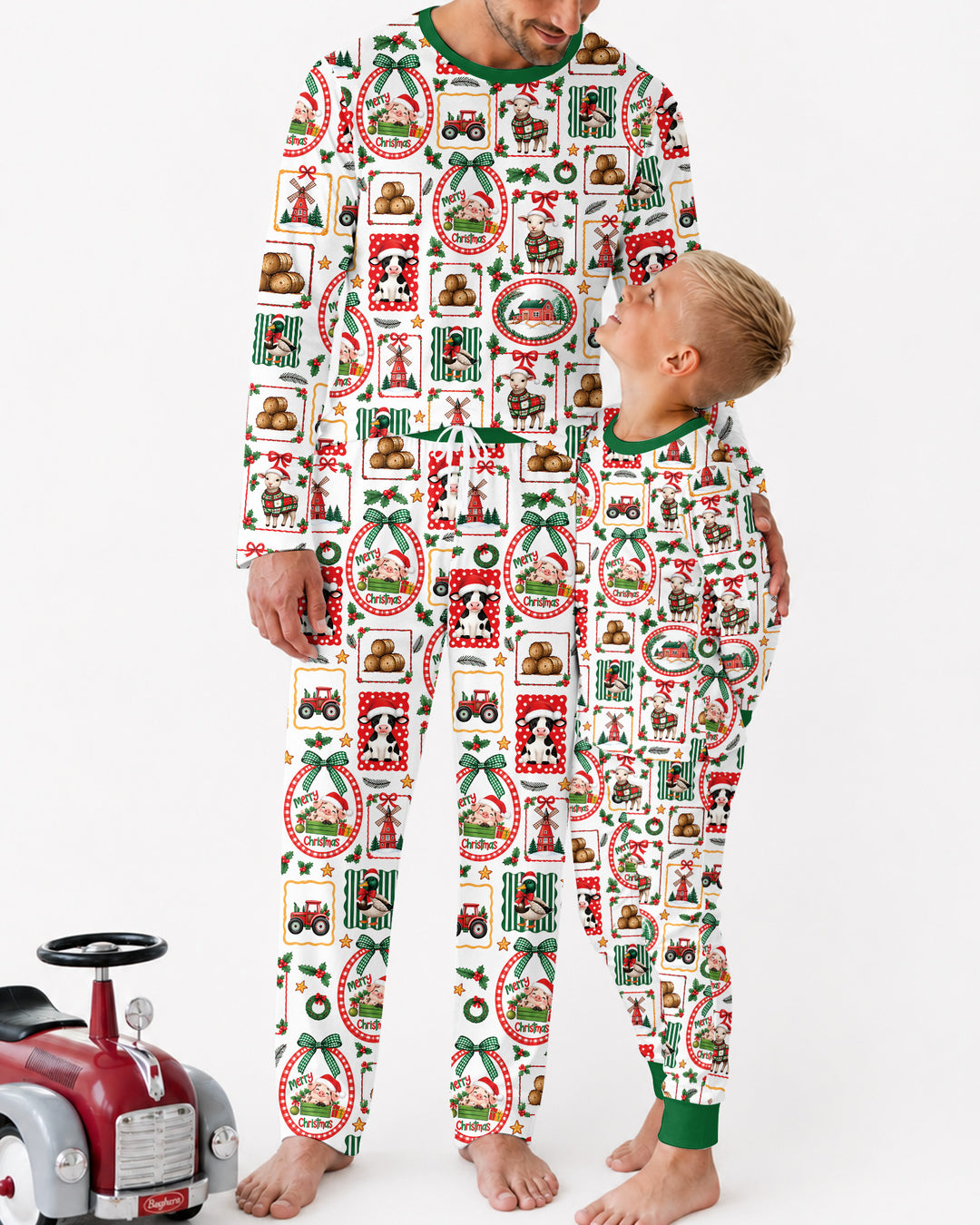 Christmas Farm Animals Bamboo Men's Pajama Set