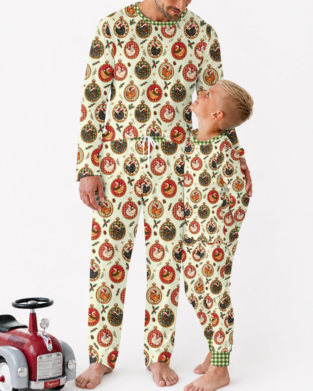 Chicken Merry Clucking Christmas Bamboo Men's Pajama Set