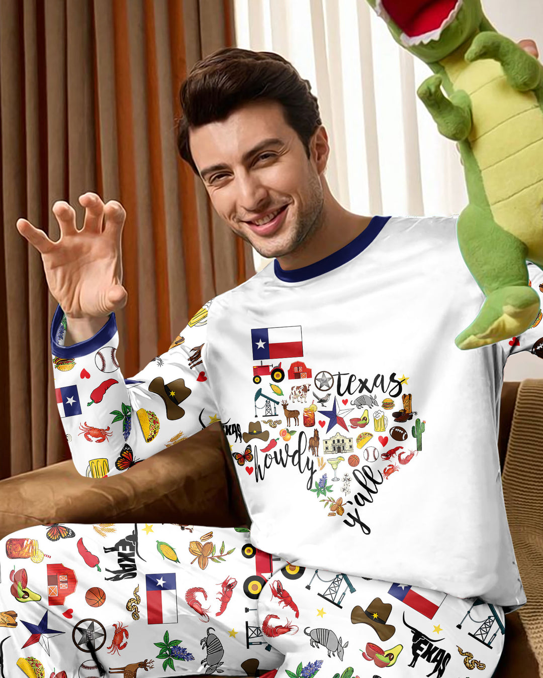 Texas Map Bamboo Men's Pajama Set