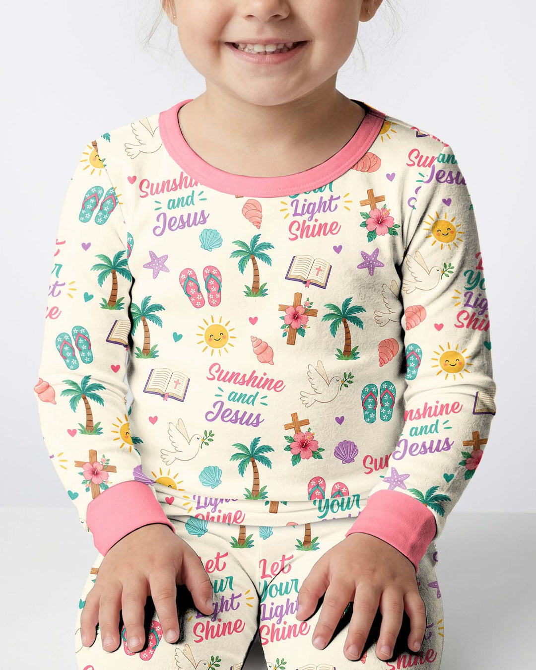 Zweiteiliges Langarm-Pyjama-Set mit Sommerfrüchten