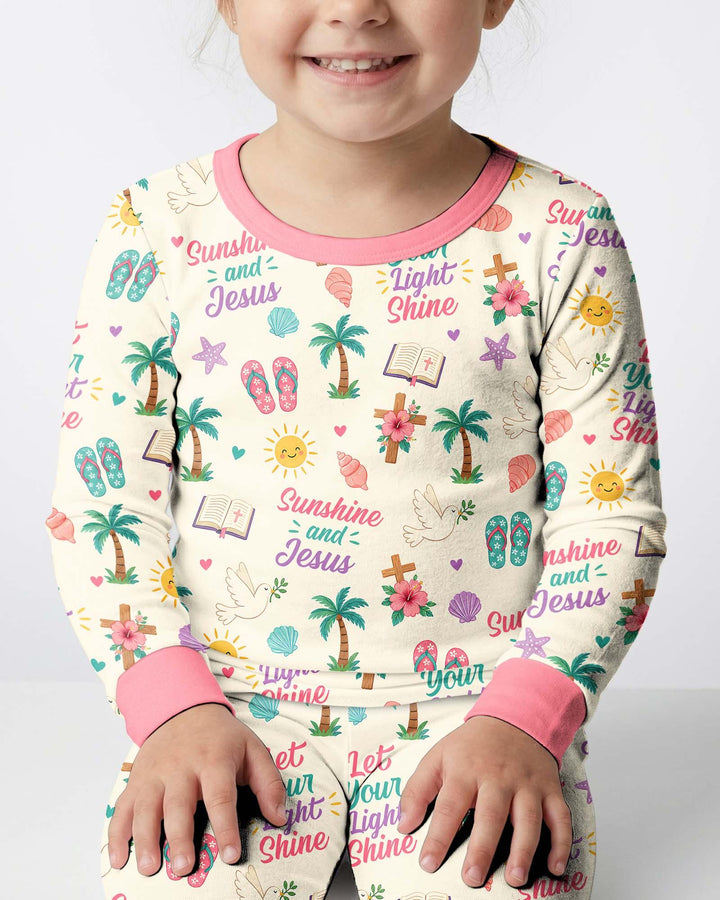 Zweiteiliges Langarm-Pyjama-Set mit Sommerfrüchten