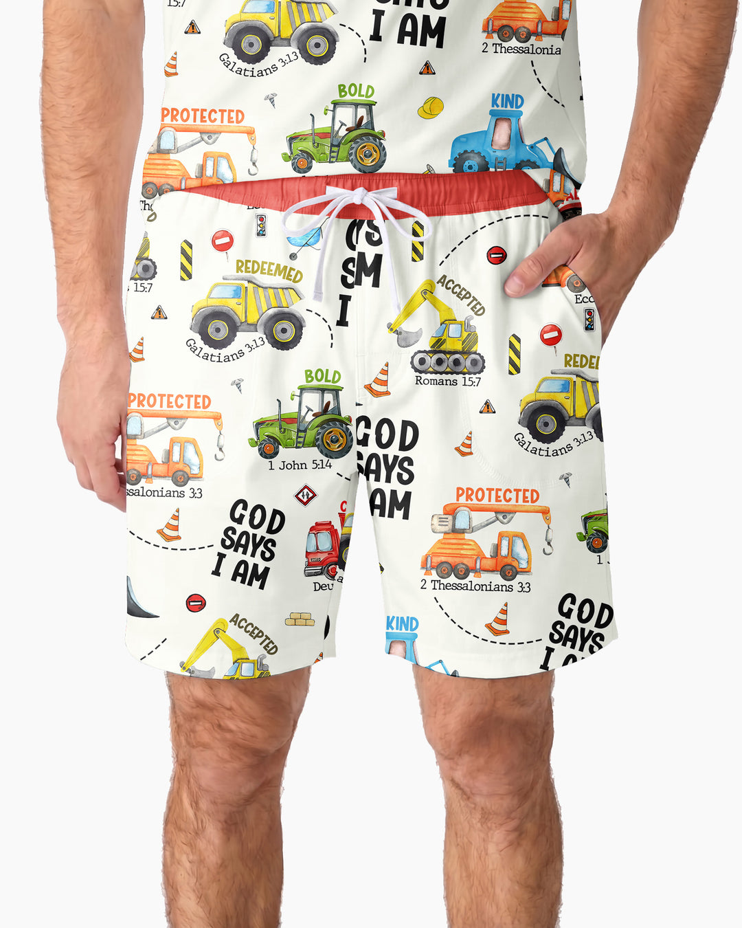 God Says I Am Men Short Sleeve Short Pajama Set