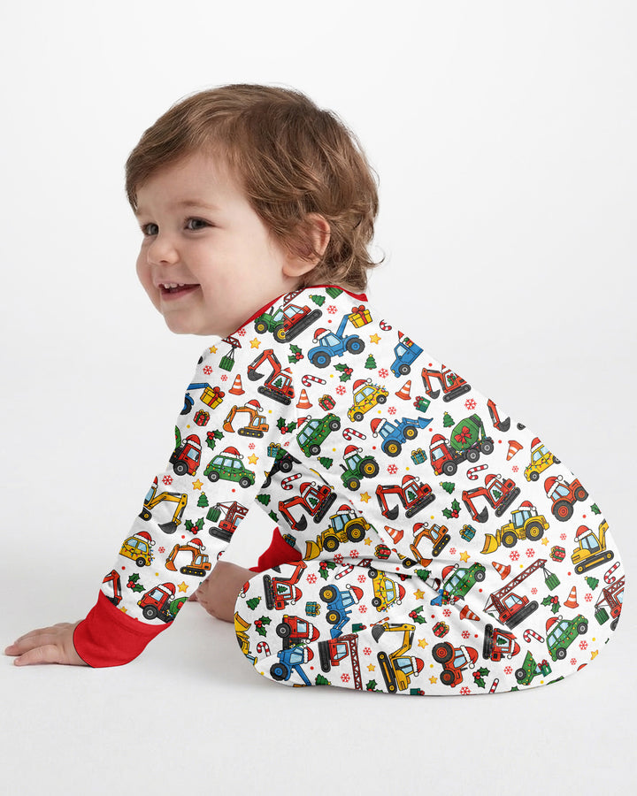 Excavator Christmas Trucks Bamboo Convertible Zippy