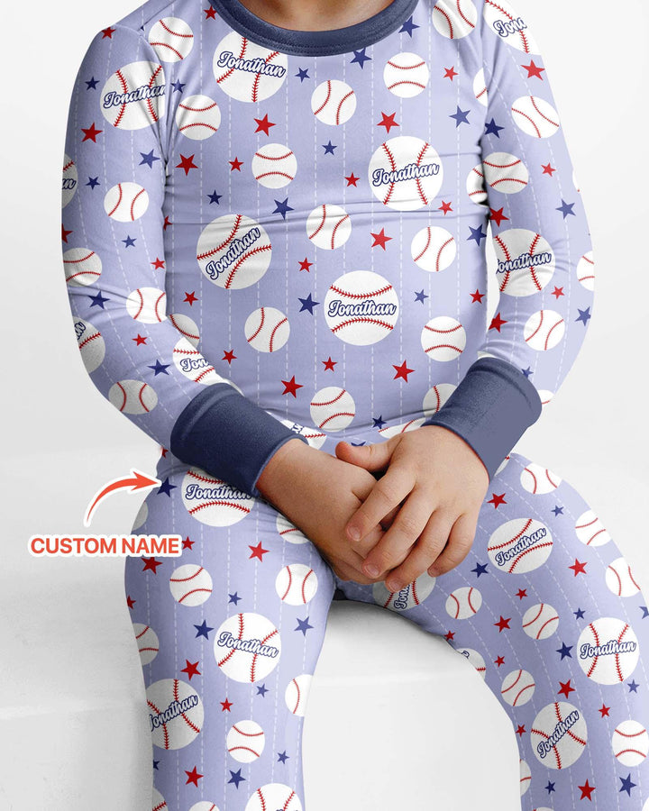 Zweiteiliges Langarm-Pyjama-Set mit Sommerfrüchten