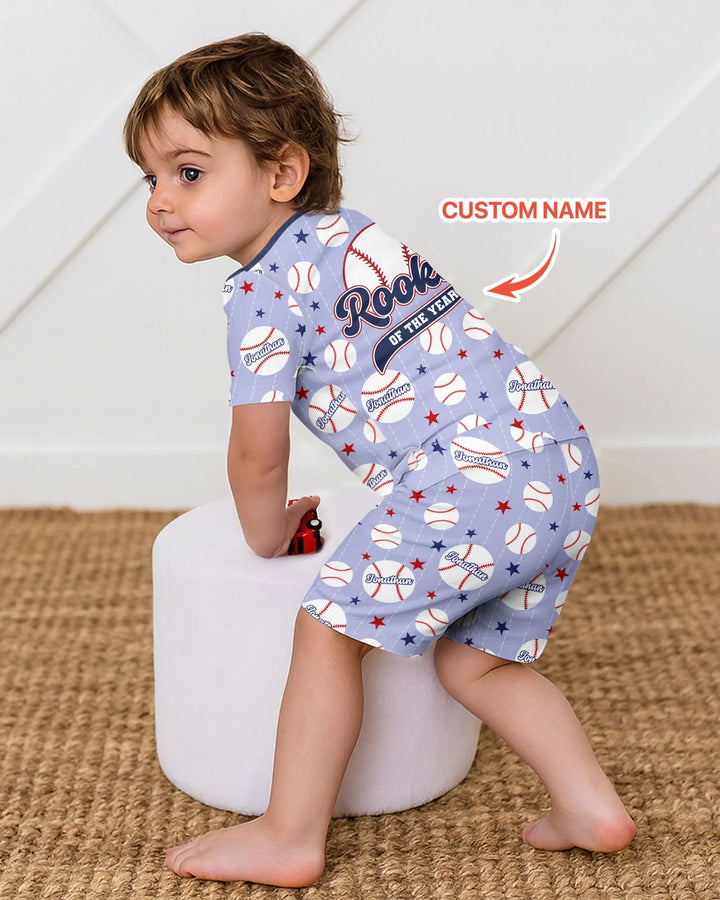 Zweiteiliges Pyjama-Set mit kurzen Ärmeln und Shorts im Sommer-Design