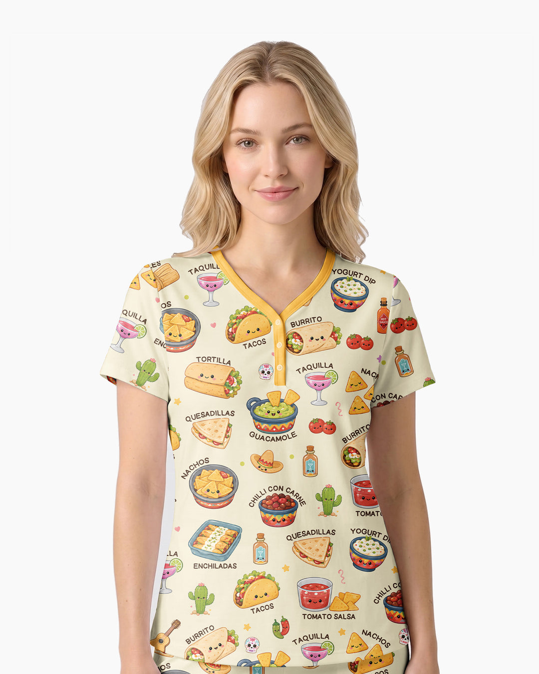 Kawaii Mexican Food Bamboo Women Short Sleeve Short Pajama Set