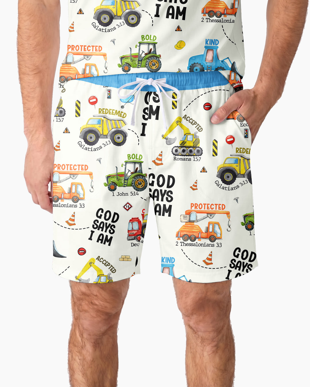 God Says I Am Men Short Sleeve Short Pajama Set