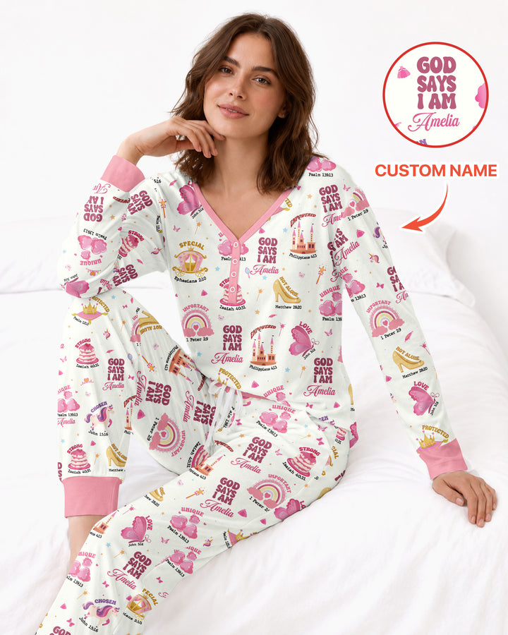 Gott sagt, ich bin Damen-Pyjama-Set