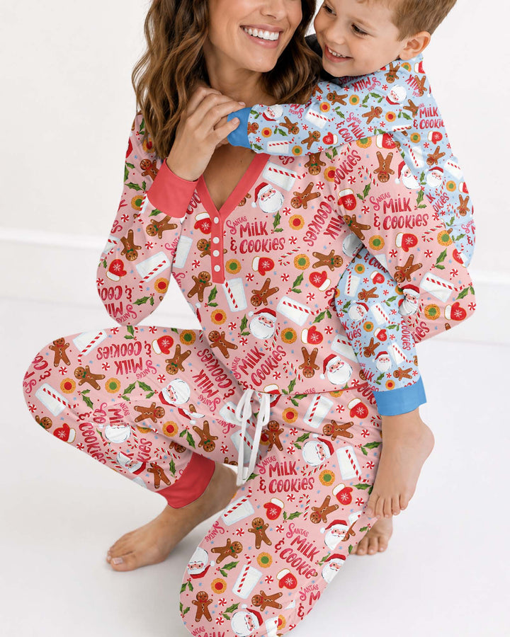 Santas, Milk and Cookies Bamboo Women Pajama Set