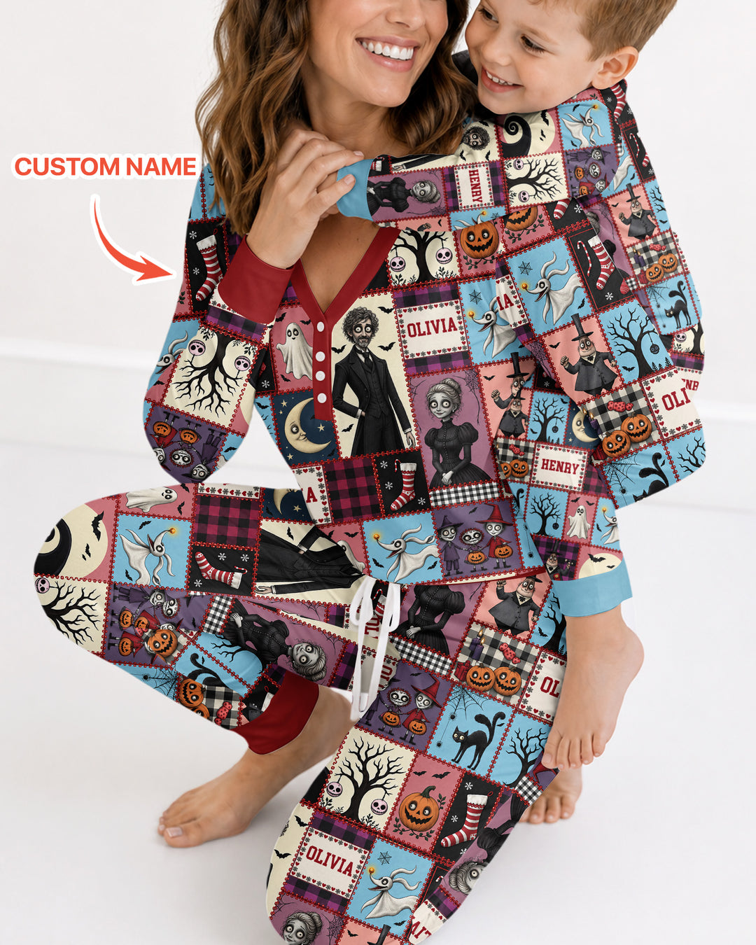 Vertical Halloween Bamboo Women Pajama Set