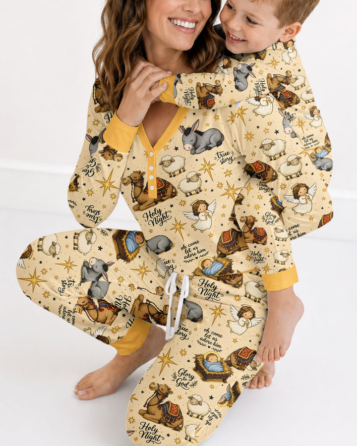 Nativity Christmas Holy Night Bamboo Women Pajama Set