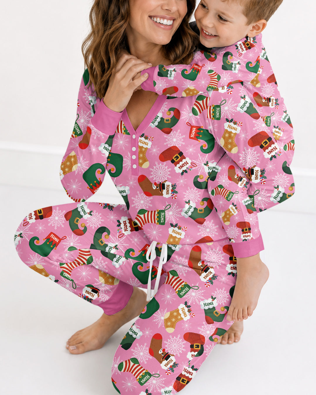 Christmas Crew Family Matching Bamboo Women Pajama Set