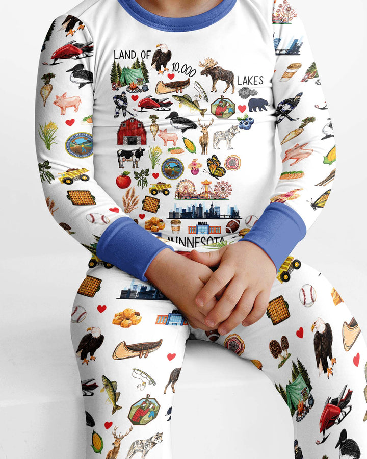 Minnesota Lover Family Matching Bamboo Two Piece Long Sleeve Pajama Set