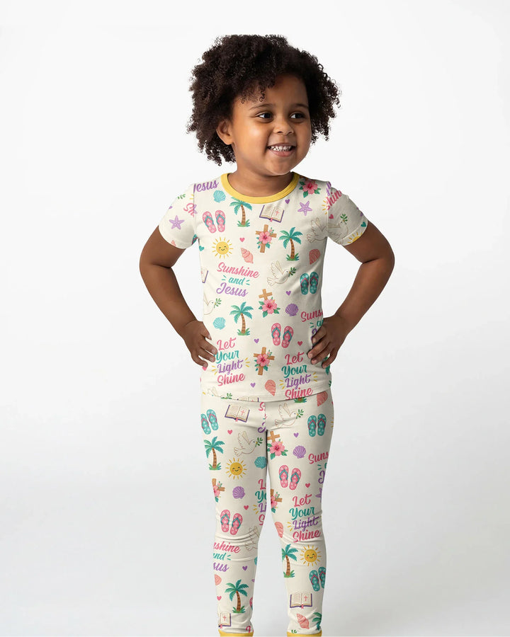 Zweiteiliges, kurzärmliges Pyjama-Set mit Marienkäfern