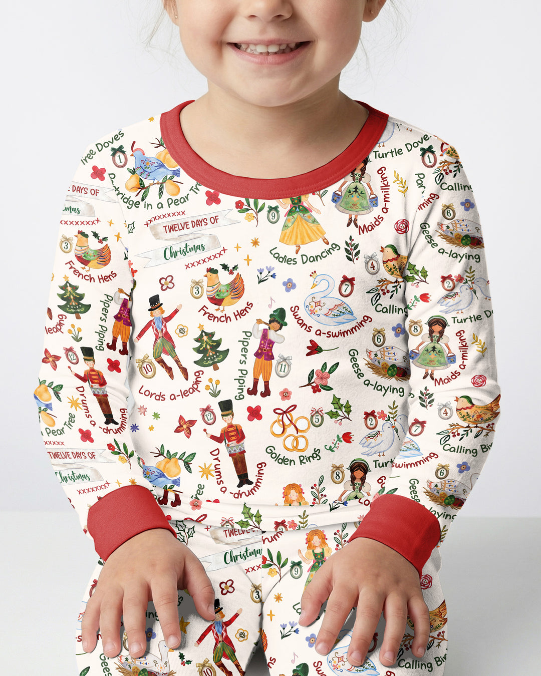 The 12 Days of Christmas Bamboo Two Piece Long Sleeve Pajama Set