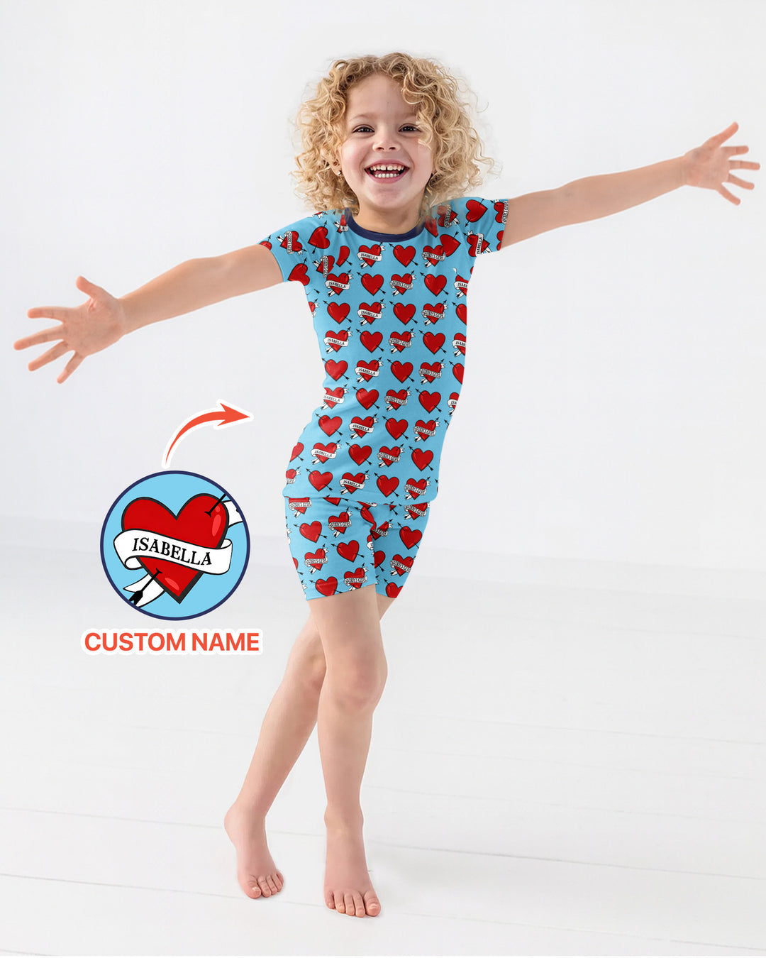 Zweiteiliges Pyjama-Set mit kurzen Ärmeln und Shorts im Sommer-Design