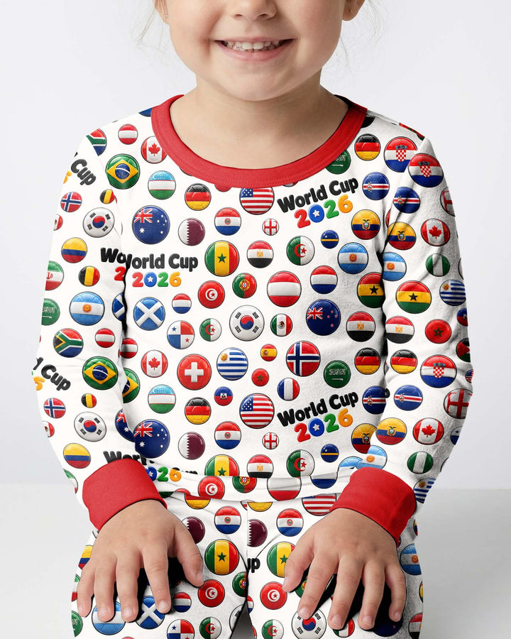 Zweiteiliges Langarm-Pyjama-Set mit Sommerfrüchten