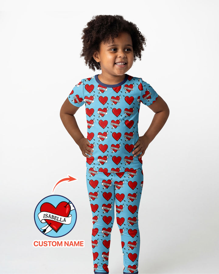 Zweiteiliges, kurzärmliges Pyjama-Set mit Marienkäfern