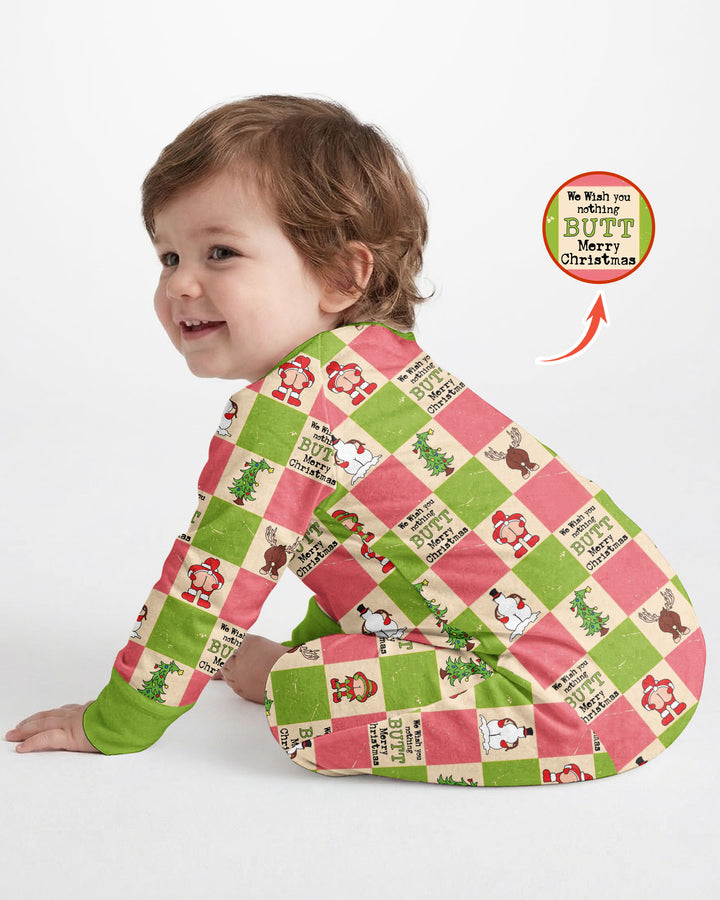 Nothing Butt Merry Christmas Checkerboard Bamboo Convertible Zippy