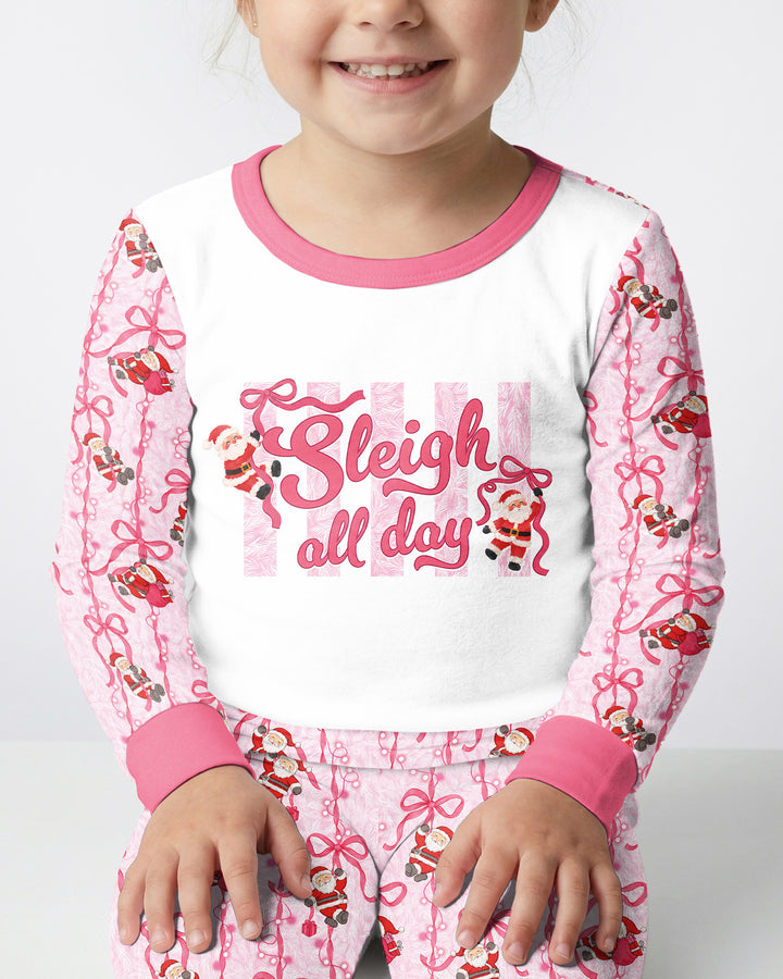 Sleigh All Day Santa Claus  Bamboo Two Piece Long Sleeve Pajama Set