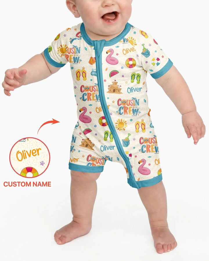 Custom Name Summer 2026 Cousin Crew Bamboo Shorty Zippy