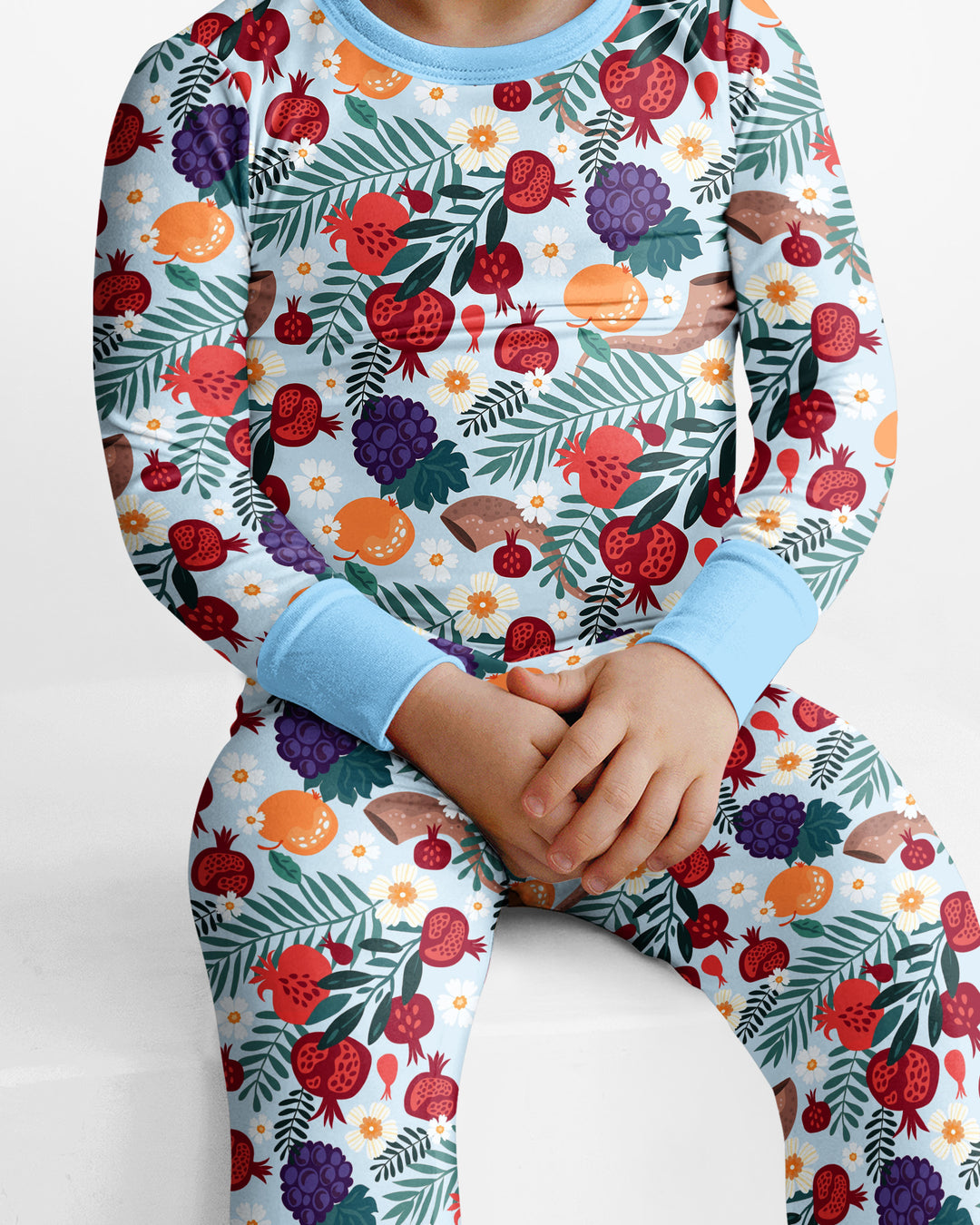 Zweiteiliges Langarm-Pyjama-Set mit Sommerfrüchten