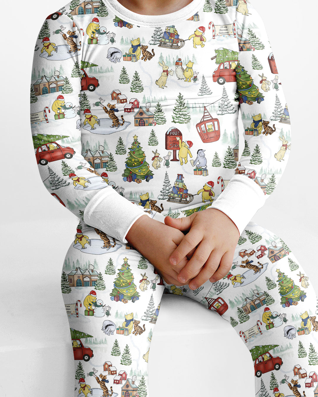 Holiday Village Friends Bamboo Two Piece Long Sleeve Pajama Set