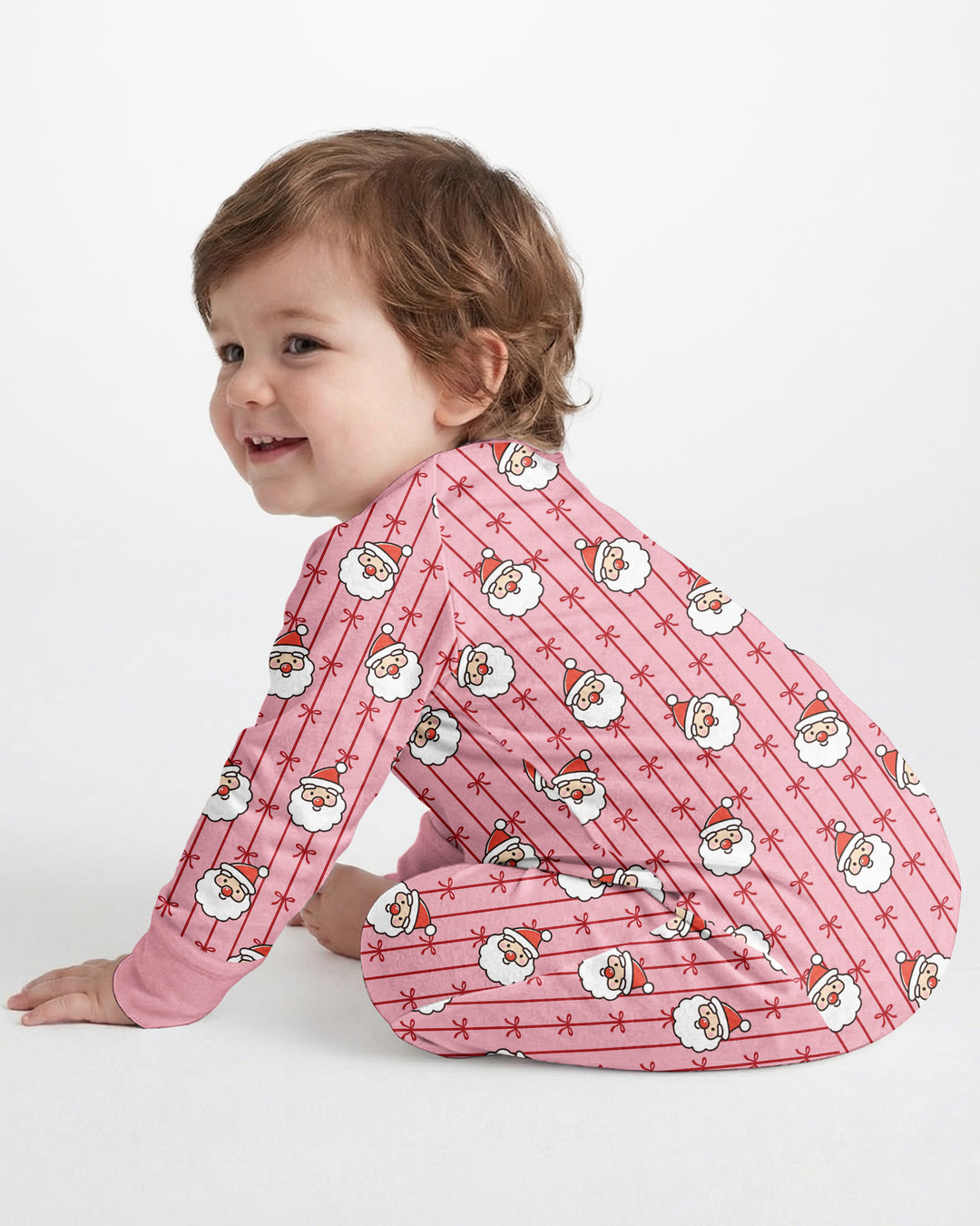 Pink Santa Bow Stripe Christmas Bamboo Convertible Zippy
