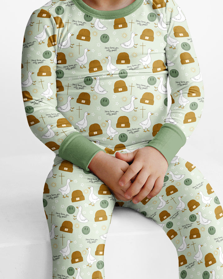 Zweiteiliges Langarm-Pyjama-Set mit Sommerfrüchten