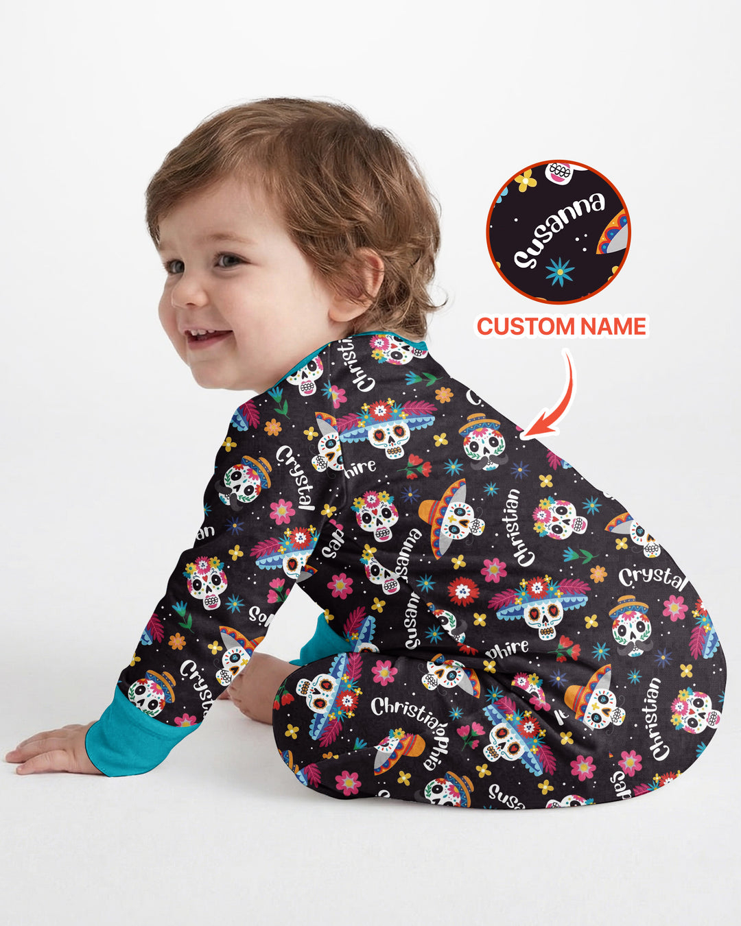 Custom Name Dia De Los Muertos Bamboo Convertible Zippy