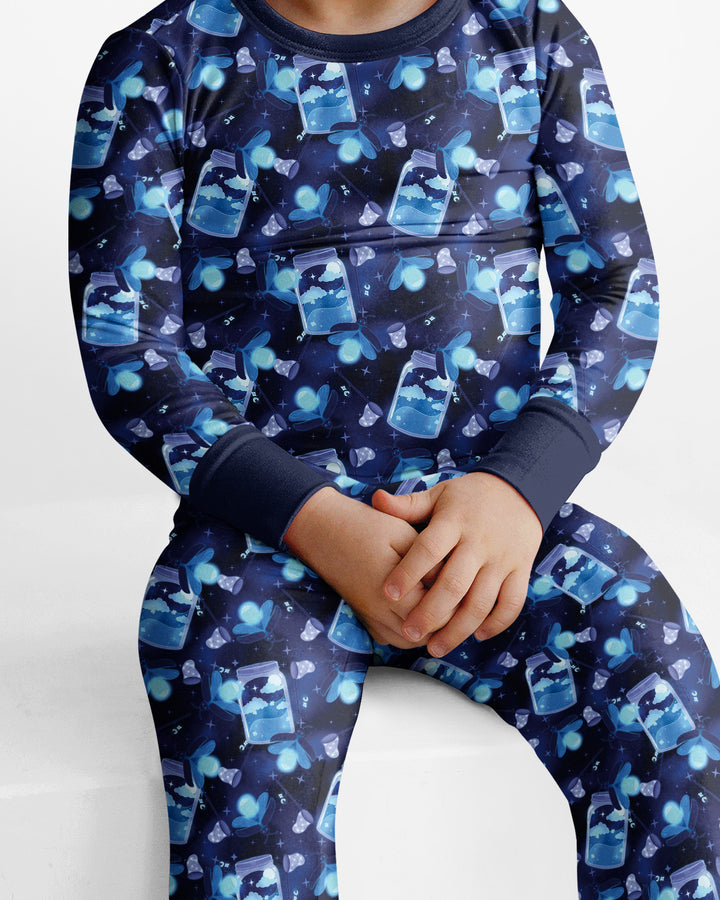 Starry Firefly Magic Family Matching Bamboo Two Piece Long Sleeve Pajama Set