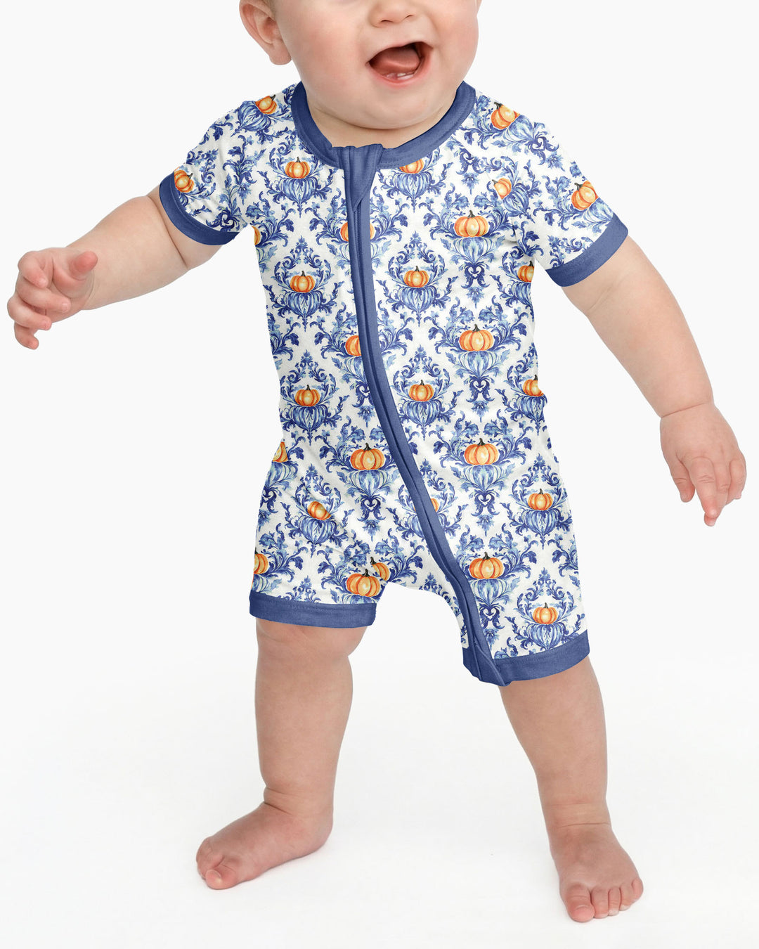 Pumpkin Toile Family Matching Bamboo Shorty Zippy