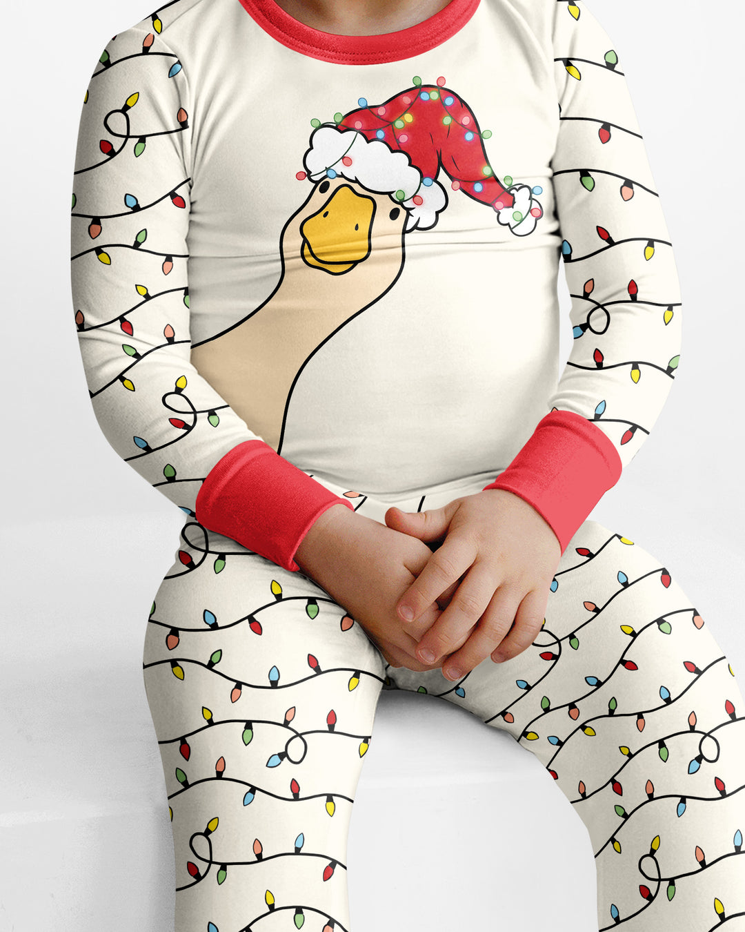 Funny Christmas Goose Bamboo Two Piece Long Sleeve Pajama Set