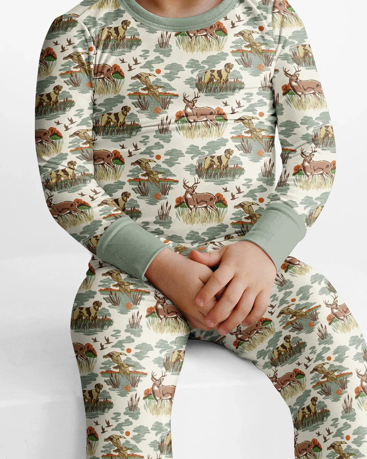 Zweiteiliges Langarm-Pyjama-Set mit Sommerfrüchten