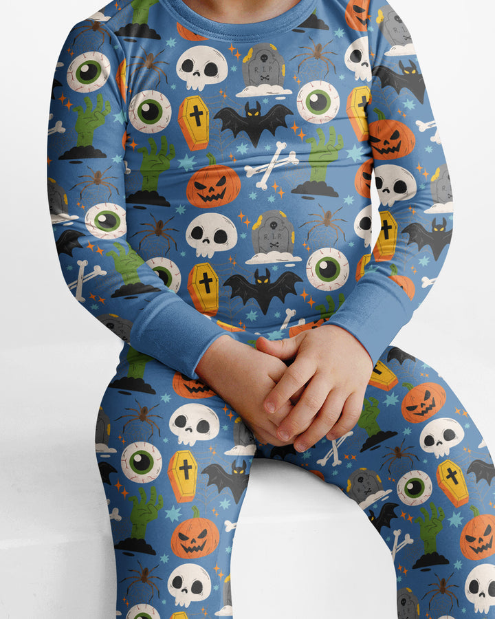 Little Monsters Bamboo Two Piece Long Sleeve Pajama Set For Halloween