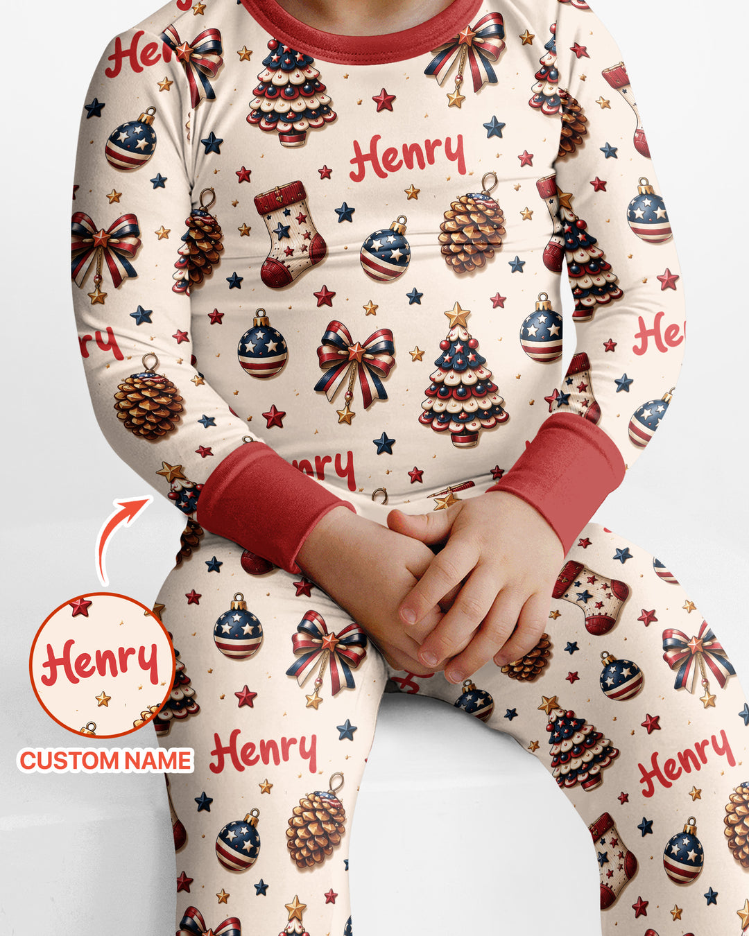Proud Of American Baby Bamboo Two Piece Long Sleeve Pajama Set