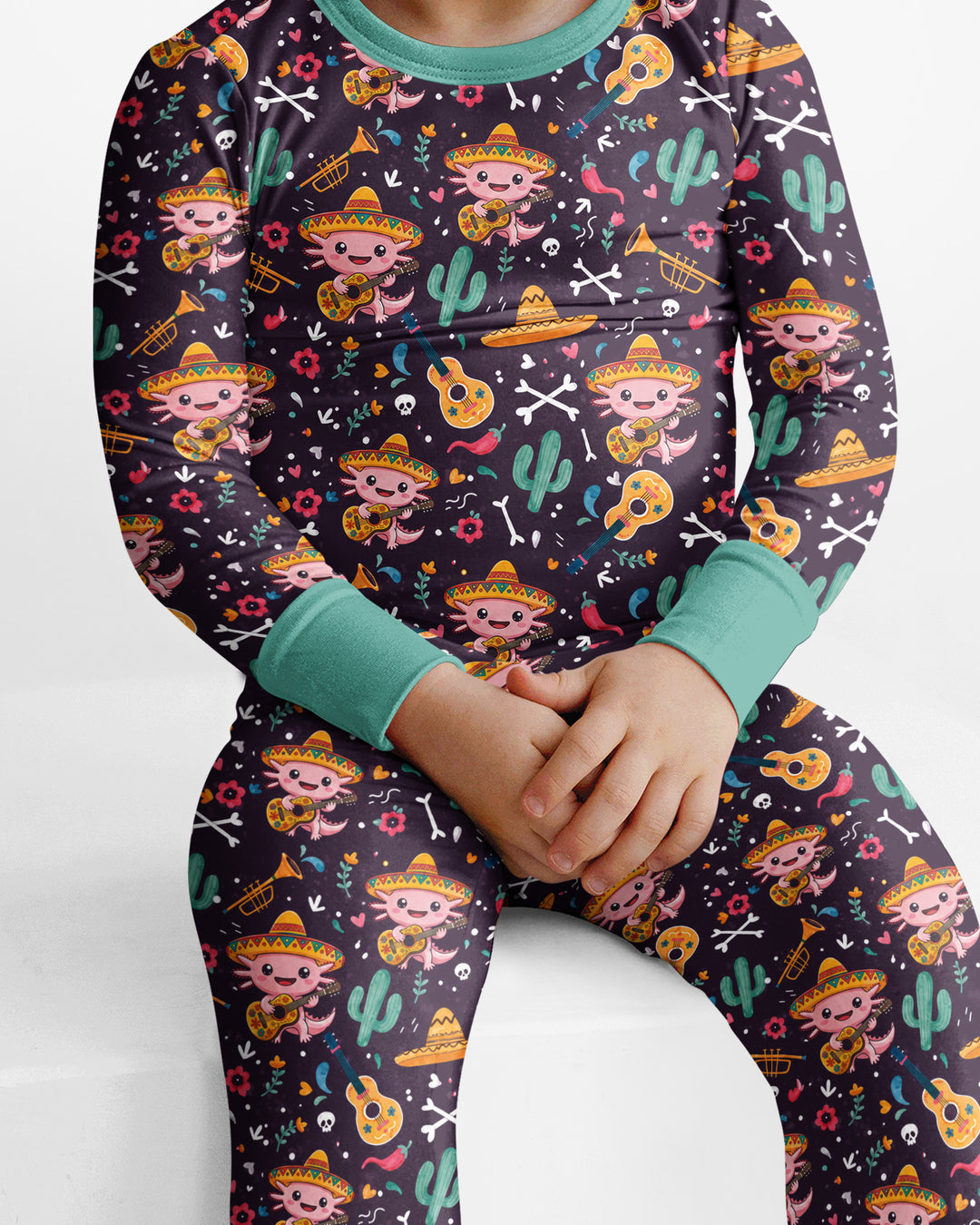 Axolotl Fiesta Bamboo Two Piece Long Sleeve Pajama Set