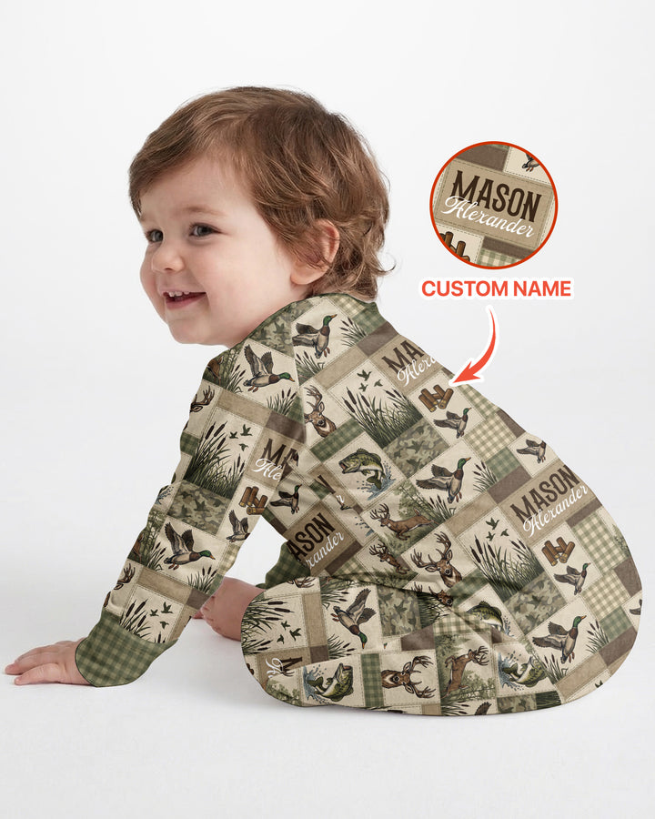 Personalized Hunting Patchwork Bamboo Convertible Zippy