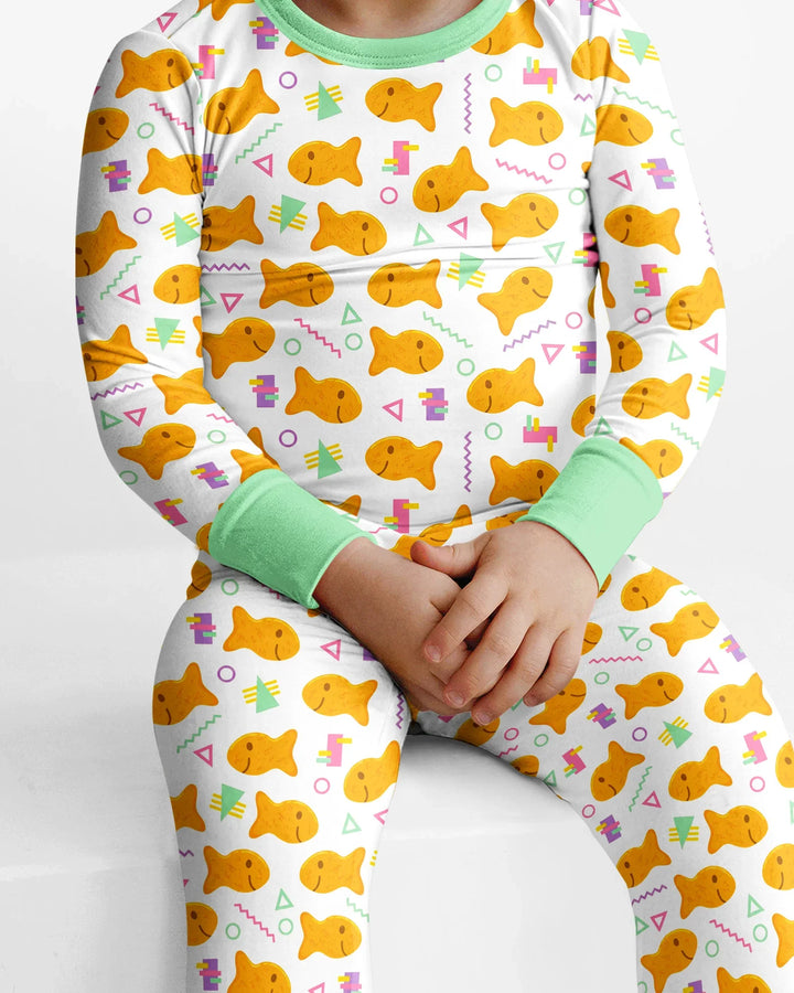 Zweiteiliges Langarm-Pyjama-Set mit Sommerfrüchten