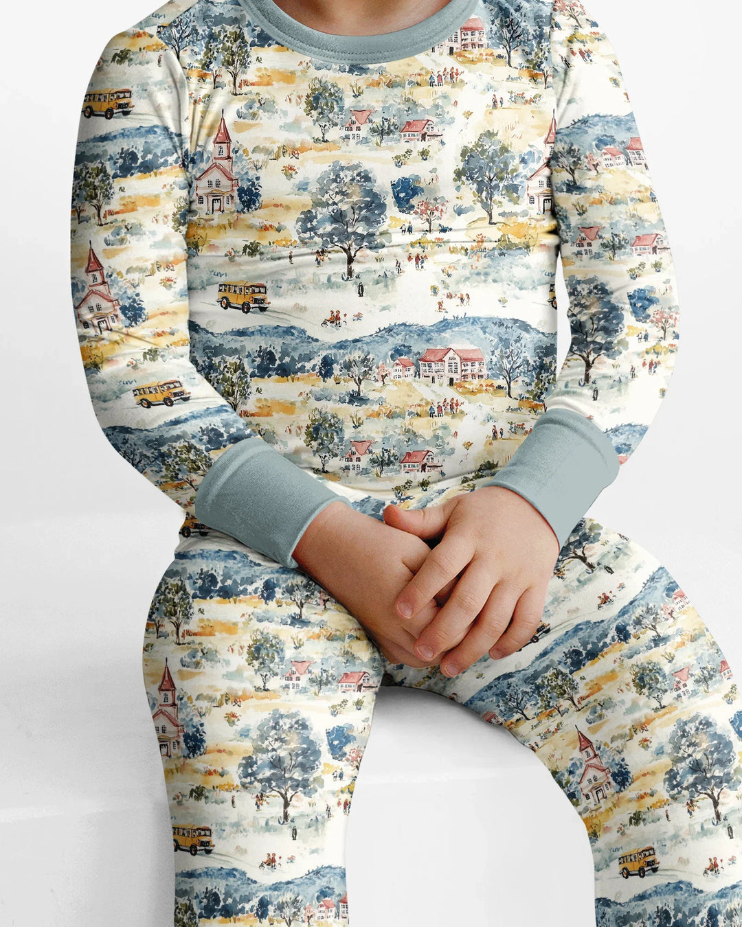 Zweiteiliges Langarm-Pyjama-Set mit Sommerfrüchten